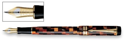 Parker Duofold _International Check Amber   fountain pen - penna stilografica